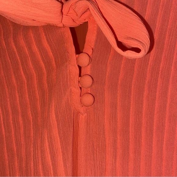 Lane Bryant Orange Chiffon Tie Neck Blouse - Picture 3 of 5